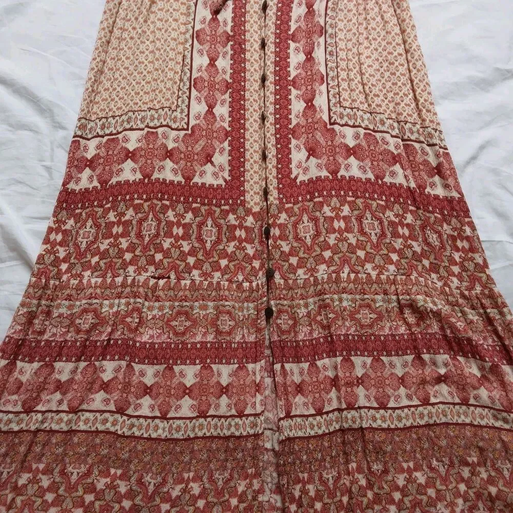 Patrons of Peace Sleeveless Maxi Dress Sundress Boho Chic Festival Womens Small - Picture 5 of 13